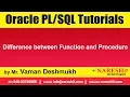 Oracle Tutorials Difference between Function and Procedure Mr Vaman Deshmukh