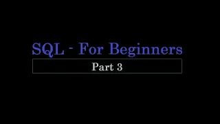 SQL for Beginners Insert update delete keyword Part 3