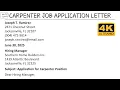 How To Write Carpenter Job Application Letter with Sample Writing Tutorials