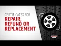 Certificates For Refund Replacement Or Repair