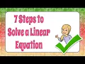 7 Steps to Solve a Linear Equation Grade 8 Math 8 EE C 7