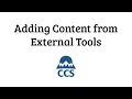 Adding Content from External Tools to Canvas