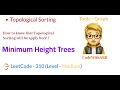 Minimum Height Trees LeetCode 310 Topo Sort