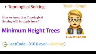 Minimum Height Trees LeetCode 310 Topo Sort