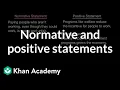 Normative and positive statements Basic economics concepts AP Macroeconomics Khan Academy