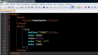 PHP MySQL Tutorial - Constants