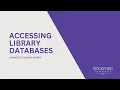 Accessing Library Databases