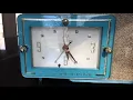 Turquoise and Gold 1959 Bulova Model 100 AM Antique Clock Radio