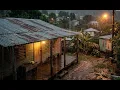 Caribbean Rain on Zinc Roof ⛈️ Thunder Sounds for Deep Sleep and Relaxation 