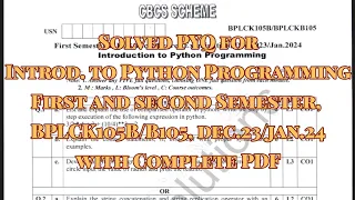 Introduction to python programming solved pyq dec 24 22 scheme with pdf