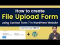 How To Create A File Upload Form using Contact Form 7 In WordPress Simple Easy in Hindi