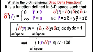 Physics Ch 67 1 Advanced E M Review Vectors 108 of 113 What is the 3-D Dirac Delta Function