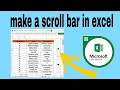 make a scroll bar in excel