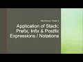 Stack Operations using Infix Prefix and Postfix notations expressions evaluation and conversion