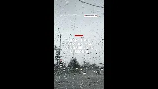 Giant hail smashes car windshield in Missouri