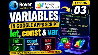 Google Apps Script Variables Explained var let const Beginner Tutorial Lesson 3