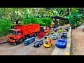 Download Lagu WADIDAU !!! Mobil Truk Tronton Panjang Bongkar Mainan Mobil Mobilan Truk Molen, Buldoser, Ambulan 