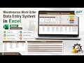 Maintenance Work Order Data Entry System in Excel
