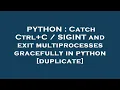 PYTHON Catch Ctrl C SIGINT and exit multiprocesses gracefully in python