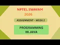 NPTEL Programming in Java ASSIGNMENT 2 Solutions Week 2 JAN 2026