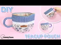 Lagu DIY TEACUP POUCH BAG | Sewing Gift Idea | Easy \u0026 Simple Makeup Bag Tutorial [sewingtimes]