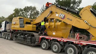 Receive Transport A Brand New Caterpillar 374 Excavator From Eltrak To Papaioannou Group Facilities