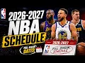 NBA 2026-27 Schedule RELEASED New York Knicks Title Defense Begins