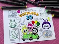 Cute Monster Coloring Placemat Canva Template Printable Birt ay Party Activity for Kids