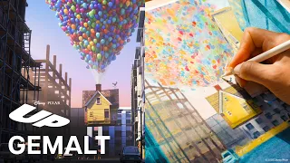 Carls Haus in Aquarell | Oben | Pixar gemalt