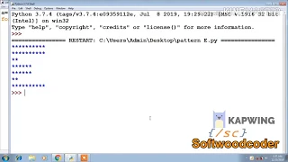 Python Pattern Program - Print Alphabet E with Star Softwoodcoder