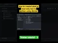 how to create Label or read only Text in python using tkinter
