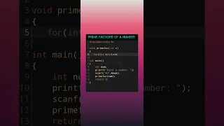 Prime factors of a number using function c programming