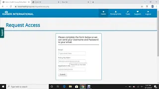 username and password in your kaiser account
