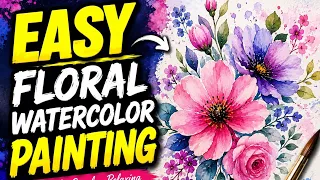 Easy Floral Watercolor Painting Tutorial Beautiful Flower Art for Beginners