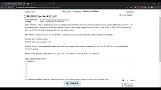 Exercise 5 2 gcd Java Tutorial Practice-It
