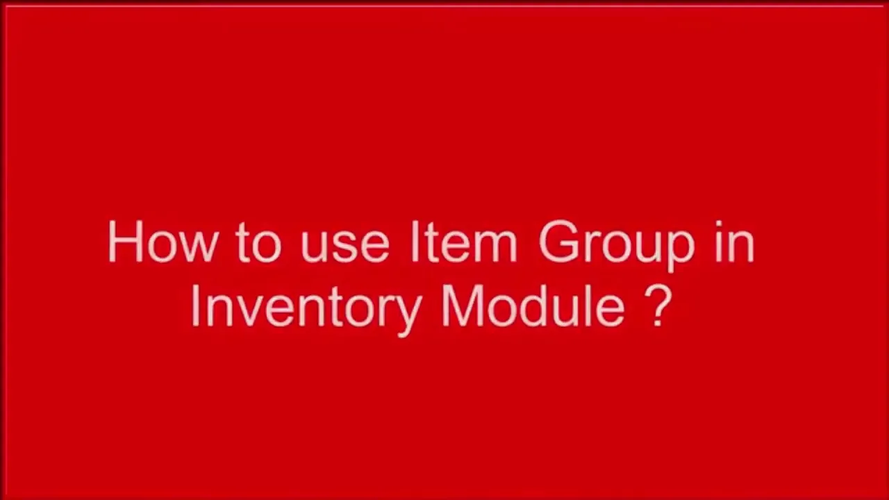 Item Group Setup