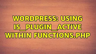 Wordpress Using is - plugin