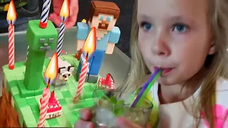 День Рождение НИКОЛЬ!🎂🎈 ПАПЕ запрыгнуло на шею УДИВИТЕЛЬНОЕ ЖИВОТНОЕ 🦨 купили Майнкрафт Эндер дракон