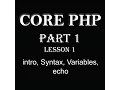 php tutorial core PHP in hindi Part 1 Intro Syntax Varibles Echo