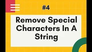 String program Remove Special Characters In A String Java interview question by Naren