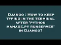 Django How to keep typing in the terminal after python manage py runserver in Django