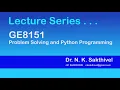 Problem Solving and Python Programming Course Introduction