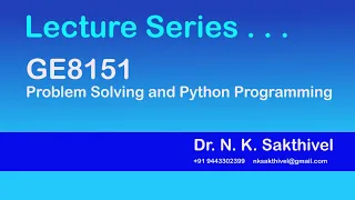 Problem Solving and Python Programming Course Introduction