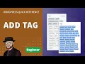 How to add a Tag in WordPress