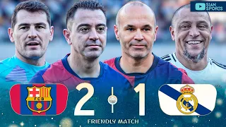 xavi and iniesta together again put on a show on their return to barcelona after 10 years