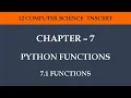 Chapter 7 - Python Functions 7 1 Functions