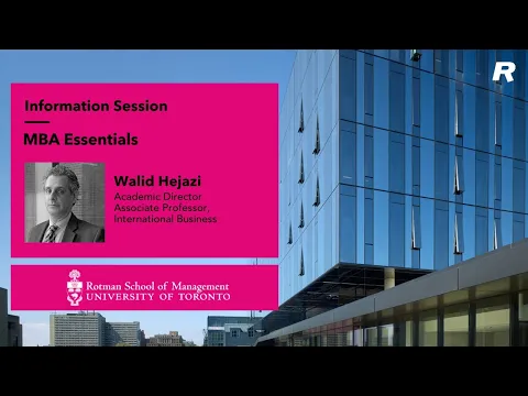 Information session on Rotman School of Management’s MBA Essentials