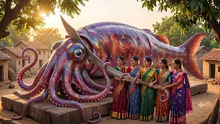 चार सहेलियों ने मिलकर पकड़ी सबसे विशाल और अद्भुत मछली 😱 ! Caught the biggest and most amazing fish  