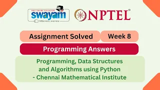 Programming Data Structures And Algorithms Using Python Week 8 NPTEL 2025