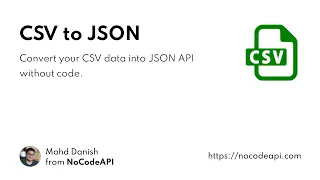 CSV to JSON API without code